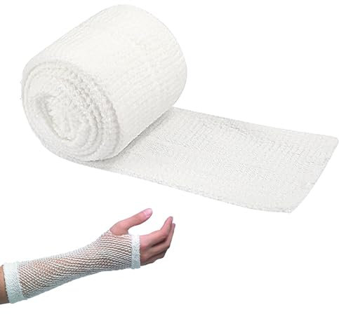 Selbstklebender Verband, 3.8cm x 2m Pflaster Rolle Verbandsmaterial, Elastische Binde Bandage Fixierbinde Haftbandage Selbstklebend(weiß)