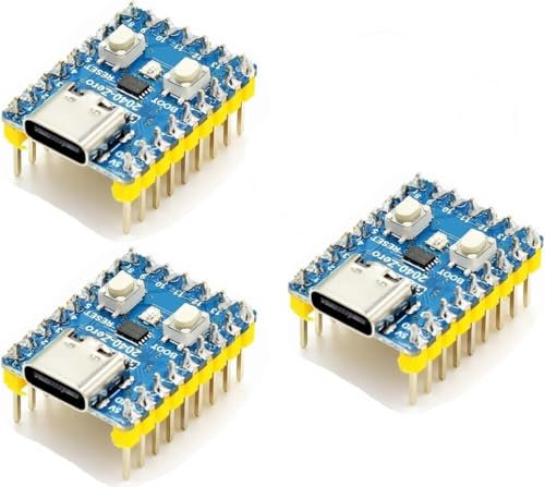 DUBEUYEW 3 Stück Raspberry Pi 2040-Zero Mini Mikrocontroller-Board basierend auf dem Raspberry-Pi 2040 Dual-Core ARM Cortex M0+ Prozessor für C/C++/Python (gelötet)