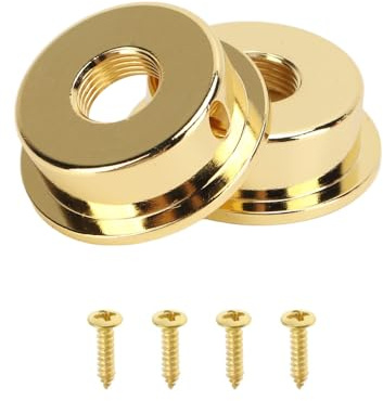 Laroal 2pcs Electric Guitar Jack Cover Electric Guitar Jack Guitar Output Socket Plate Compatible With TELE Style Guitar Musical Instrument Accessories (Gold)