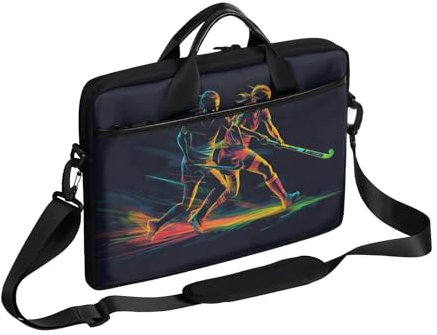 Hockeyspelare sport laptop fodral för 13-15 tum laptopfodral handväska messenger bärbar bärbar portfölj väska för flickor pojkar män kvinnor, Färg, 13-15 in