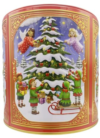 Home of Christmas Scatola, scatola natalizia, biscottiera, scatola di conservazione, scatola per biscotti, scatola di latta. Conservazione per biscotti e pan di zenzero (Natale divino 1,8l / 13,5 x