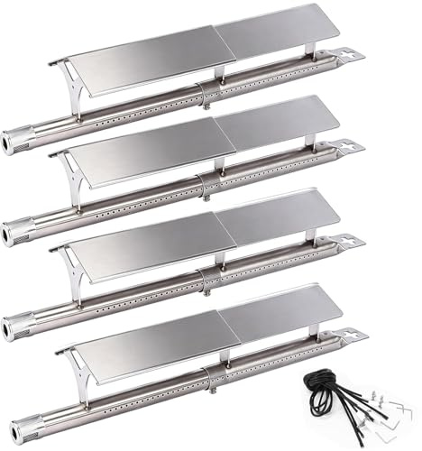 GFTIME 31 cm till 45 cm universell brännare, brännarskydd reservdelar för Landmann, Enders, Campingaz, Outback, Taino, Tepro, Proficook, grillkok, brännare i rostfritt stål och värmeplattor, 4 stycken