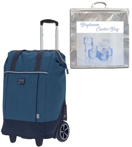 Punta Big Wheel Einkaufsroller Einkaufswagen Shopping Trolley Einkaufstrolley Trolly 10303 + Thermotasche (Two Tone BLAU 0600)