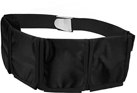 Tauchtaschen-Bleigürtel, Oxford-Stoff-Bleigürtel mit 4 Taschen, Tauchergürtel Zum Schnorcheln, Freitauchen(Schwarz) Tauchen