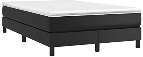 vidaXL Boxspring-sängram svart 120x200 cm konstläder