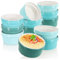 COM-FOUR® 12x stampi per soufflé - ciotole in ceramica creme brulée - stampi per forno - coppette da dessert e stampi per torte per pinna di ragù - 270 ml ciascuno - sfumature di verde