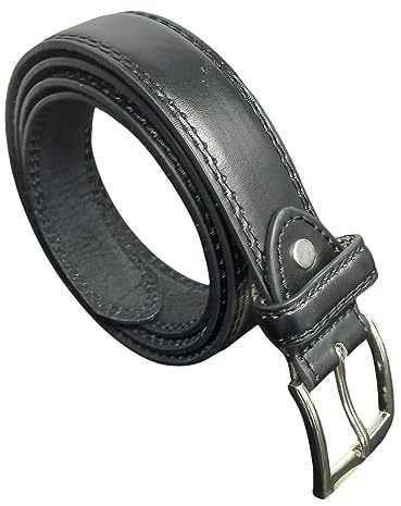 SoBo LEATHER Men's Trouser Belt, Classic Design, 1 Wide, Men's Belts 28 - 48 Waist (BLACK, Large)