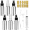 Omsscun 6 Pièces Vaporisateur Parfum Aluminium 60ml, Flacon Parfum Vide, Flacon Spray Vide avec Label, Pulvérisateur Parfum Rechargeable avec Capuchons Noirs et Blancs pour Homme Femme Voyage