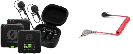 RØDE Wireless PRO Compact Wireless Microphone System with Timecode, 32-bit Float On-board Recording & SC7 TRS to TRRS 3.5mm Patch Cable, Smartphone