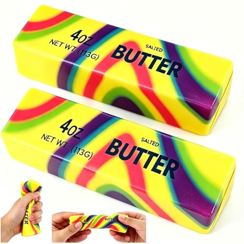 Butter Squeeze leksak, smörpinne långsamt uppstigande fidget-leksak, smörpinne klämleksaker sensorisk anti-stress för barn och vuxna, perfekt för kontor, skola och hem