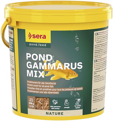 Pond Gammarus Mix 3,8 L (550 g) | Proteinreicher Snack für alle Teichfische | Teichfutter Mix | Goldfischfutter