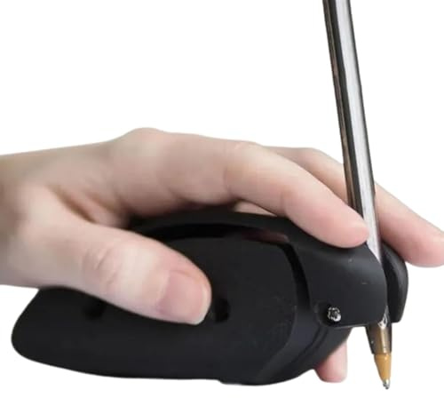Dispositivo creativo di scrittura e disegno, impugnatura ergonomica per matite, strumento adattivo per persone con mobilità limitata, portapenne, per mano sinistra o destra, nero