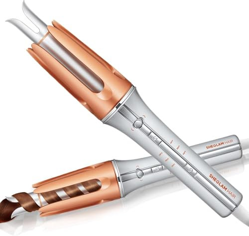 SHEGLAM It-Curl Arricciacapelli Istantaneo Arricciacapelli Automatico 25mm Ceramica, 3 Temperature (170-210°C), Ricci Facili e Veloce per Capelli Lunghi