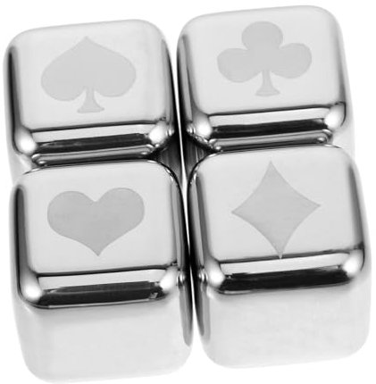 EXHUMKY 4 Pezzi Di Cubetti Di Ghiaccio In Acciaio Inox Cubetti Di Whisky Cubetti Di Ghiaccio Per Uso Domestico Pietre Di Whisky In Acciaio Inox Pietre Di Whisky Riutilizzabili
