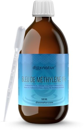 Dioxnatur ® Methylenblå Lösning 1% USP Farmaceutisk Kvalitet 500 ml med Pipett Spanskt Märke