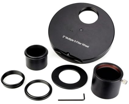 Blmirror Ruota Portafiltri del Telescopio Filtro Metallico 5 Posizioni per Oculare Telescopico per Telescopi Astronomici da 2 Pollici