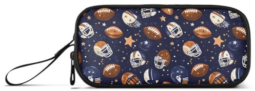 Mnsruu Estuche de gran capacidad con 3 compartimentos para lápices, diseño de casco de fútbol americano, para oficina, universidad, escuela, adolescente, estudiante, niña y niño