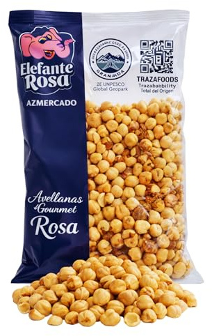 Elefante Rosa® Avellanas Tostadas Naturales 1kg | Cultivadas en Andalucía | Crujientes Sin Sal Sin Aditivos | Para Repostería, Cremas Caseras y Snack Natural | Keto Veganas