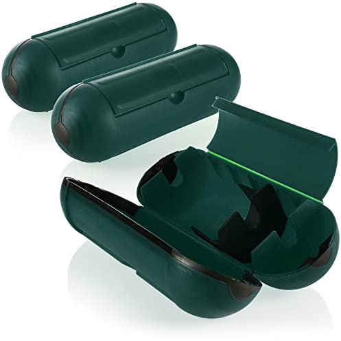 COM-FOUR® 3X boîtier de Protection pour Connexion enfichable, boîtier de Protection pour Usage intérieur et extérieur, Capsule de Protection pour rallonge, sécurité pour fiche et Prise Schuko (Vert)