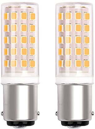 Ba15D Led 220v-240v Lampadina Per Macchina Da Cucire, B15D Doppio Contatto A Baionetta Base, Bianco Caldo 3000K, 5W Equivalente Alogena Da 40W. Non-Dimmerabile (2 Pezzi)