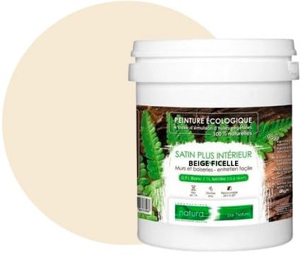 BOX DECO COULEURS Pintura de pared natural ecológica con aspecto satinado interior Natura – 1 l/13 m², color beige