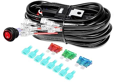 Willpower Faisceau Barre LED 12V 18AWG avec Relais et Interrupteur Voiture