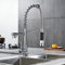 Wasserhahn Küche, Küchenarmatur, mit 2-Düsen, gebürsteter Messingfederhahn 360° drehbar mit Pull Down Mixer Sprühkopf, mit 2-Ausgängen (Jet und Spray) Sprühkopf Hochdruck, verchromtes Messing