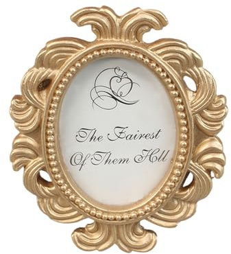 Renywosi Bilderrahmen Vintage – Kleiner Bilderrahmen, Barock oval, aus Kunstharz, für Familienfotos