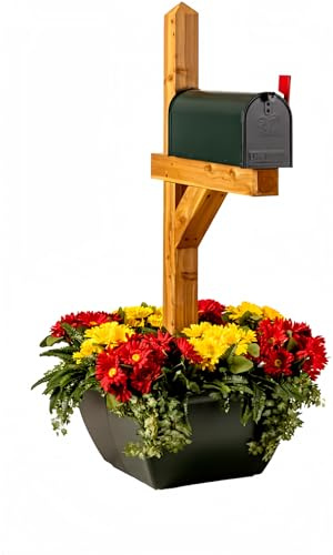 SnapPot Mailbox Planter Box - Fits 4x4 & 6x6 Posts - 24 in, Forest Green