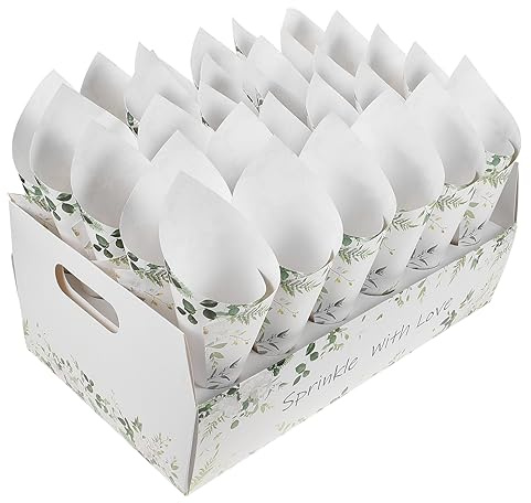 CIMAXIC Confetti Cone Holder Box with Stand Tray for Party Supplies Wedding Decor 14.17X8.85X8.85In Paper Cones Bouquet Candy Display