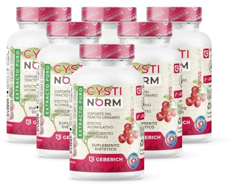 (6 Pacchi) Capsule CYSTINORM | Salute delle vie urinarie | D-Mannosio 720 mg + Estratto di mirtillo rosso 300 mg | Salute della vescica | Con corbezzolo e bioflavonoidi | Integratore Alimentare
