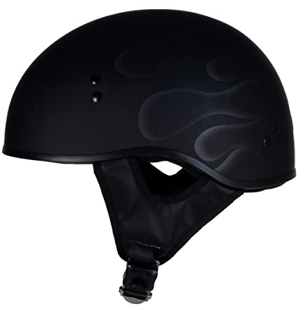 Hot Leathers Advanced DOT Skull Cap Half Helmet - Lightweight Composite Shell Beanie - Open Face - Men & Women