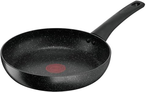 Tefal Titanium Stone Frying Pan 20 cm, High-Performance Non-Stick Durable Coating, Metal Safe, All Hobs Including Induction, Thermo-Signal, Black, E1050445