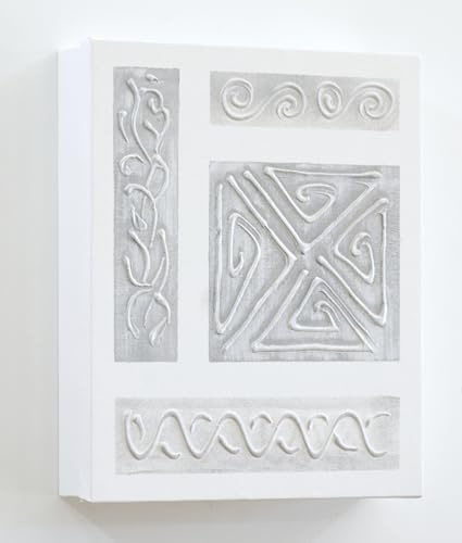 Cuadroexpres - Armario para Llaves,Pintado a Mano, Decorativo, Minimalista, Medidas 26x31x6 cm, 100% Original, En Gris y Blanco, con 12 Ganchos, Incluye Tacos y Tornillos