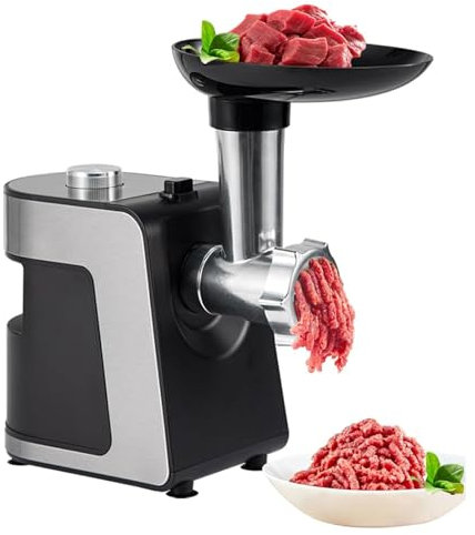 Tritacarne Elettrico Affettatrice per Verdure Formaggio Grattugia Automatica per Parmigiano Macchina per Insalata Salsiccia Carne Formaggio Kibbeh Maker con 12 Accessori