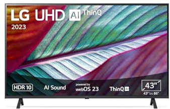 LG 43UR75006LK 109 cm (43 Zoll) UHD Fernseher (Active HDR, 60 Hz, Smart TV) [Modelljahr 2023]