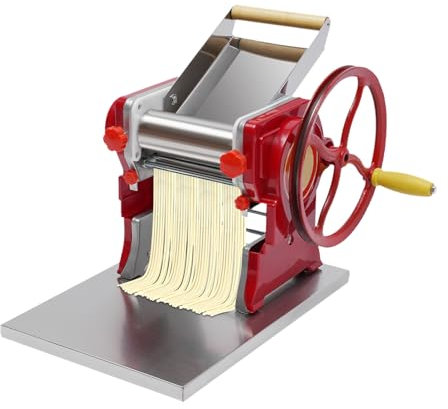 Macchina per pasta in acciaio inox, 0,5 – 5 mm, spessore pasta manuale, tagliatelle, rosso, per pasta e lasagne, ecc
