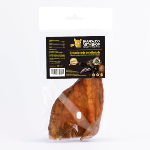 BVS Vet Shop | Oreilles de Porc déshydratées pour Chiens | Friandise 100% Naturelle sans conservateurs ni colorants | Oreilles de Porc | 3 unités