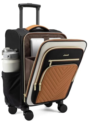 LOVEVOOK Carry On Luggage 22x14x9 Airline Approved,20 Inch Carry On Suitcases with Wheels,Softside Rolling Suitcase with TSA Lock for Women Men,Lightweight Travel luggage