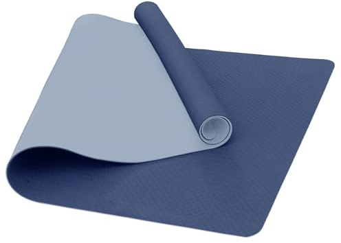 Narwhal Tappetino da yoga in TPE antiscivolo, misura L, XXL, 190 x 100 x 0,6 cm, spessore 6 mm, per esercizi in palestra e pilates, fitness e allenamento (blu navy/blu, 190 x 100 x 0,6 cm)