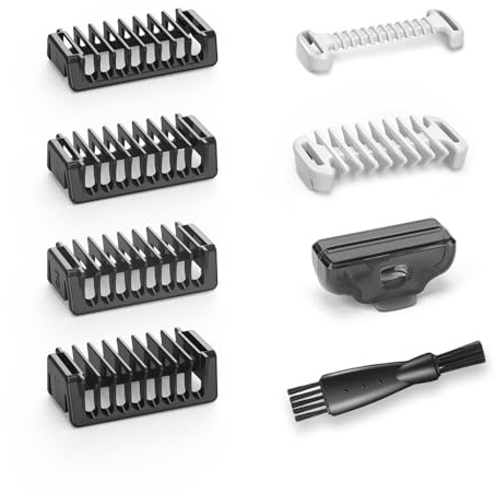 6PC Guard Combs Set -1/2/3/5mm Bi-Directional Guide Combs, 0mm Skin Protector & 3mm Body Comb Compatible with O Blade QP2734 QP2824 QP25XX QP26XX Pro Series QP65XX QP66XX, Electric Shaver Attachments