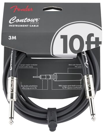 Fender 10' Contour Instrument Cable, Black