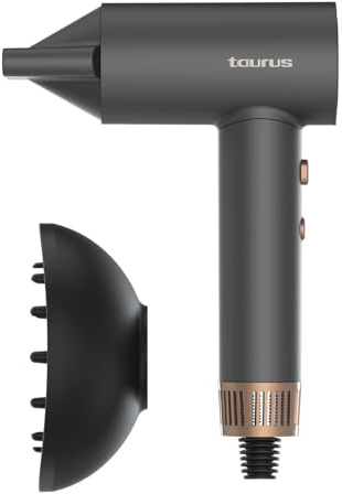 Taurus – Secador de Pelo Digital Force Compact+, Motor Digital, Compacto y Ligero, Secado Rápido, 2 Velocidades, 5 Temperaturas, Aire Frío, Tecnología Iónica Antiencrespamiento, Difusor