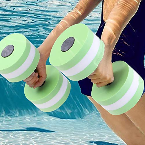 RASTKY Manubri in Schiuma per Aerobica in Acqua 1 Paio Manubri per Bodybuilding in Acqua Allenamento Fitness Bilanciere () Attrezzatura per Esercizi Piscina Fitness (GREEN)