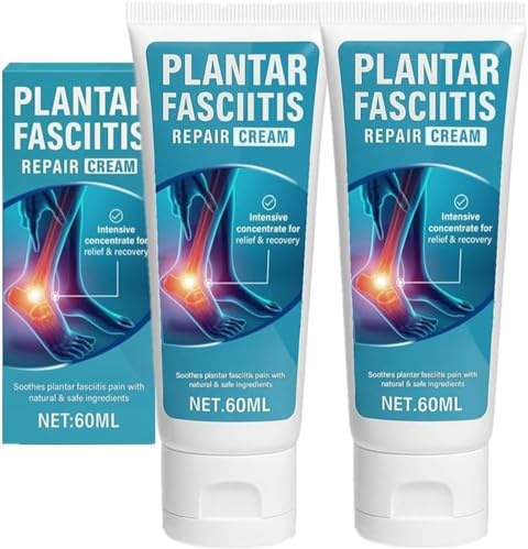 Crema para Fascitis Plantar, Crema para el Dolor Muscular, Crema para Pies, Talones Agrietados y Piel Seca para Fascitis Plantar y Espolones Talonarios.