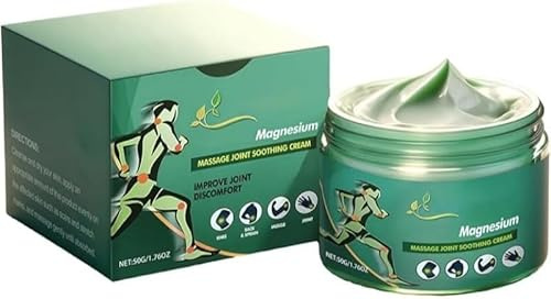 Crema antidolorifica al magnesio per massaggi, gel lenitivo per massaggi, delicato e nutriente, crema naturale per il sollievo articolare, per polsi, ginocchia e schiena