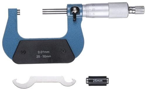 25-50 mm mätområde +/-0,01 mm noggrannhet med spärrstopp, metall, precisionsmätverktyg av industrikvalitet för maskinisttekniker