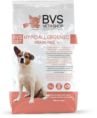 BVS Vet Shop | Diet Hypoallergenic Grain Free para Perros | Reproduce fielmente la Dieta Propia de tu Mascota, Piel Sana y Pelo Sedoso | 3 Kg