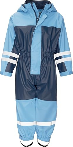 Playshoes Tuta antipioggia con fodera in pile, Abbigliamento antipioggia caldo e impermeabile per fango Unisex - Bambini e ragazzi, tute marine, 74