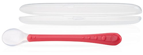 Nuby ID5556PINK - Cuchara larga de silicona, color rosa